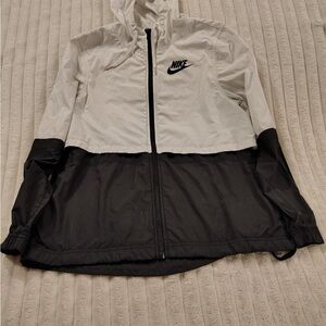 Nike Hooded Windbreaker Jacket Women's Size XS Black White